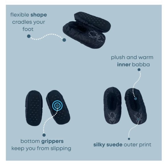 Boys girls Marvel Black Panther Fuzzy Babba Slipper Socks Size S/M 8/13  NWT - Picture 2 of 2